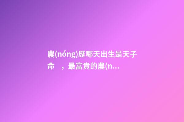 農(nóng)歷哪天出生是天子命，最富貴的農(nóng)歷出生日子